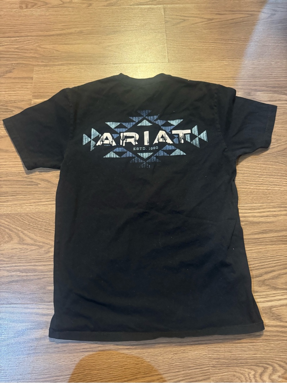 Ariat Black Short-Sleeve Tee with Blue Geometric Logo